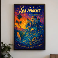 Los Angeles Dreams Vintage Art Poster Print