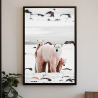 Polar Bear Family in the Arctic Poster