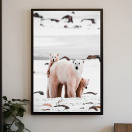 Polar Bear Family in the Arctic Poster
