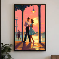 Sunset Romance on the Pier Poster