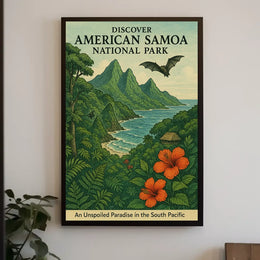 American Samoa National Park Adventure Travel Poster