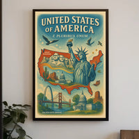 Iconic Symbols of America Poster PosterGoat