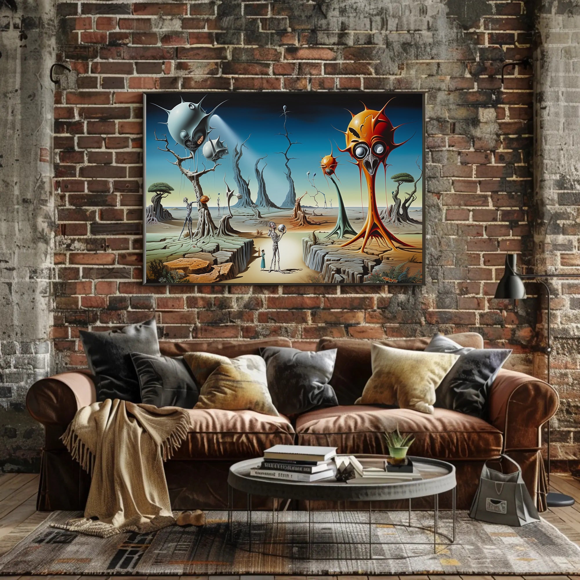 Surreal Futuristic Alien Landscape Art Poster Futuristic Sci-Fi Poster