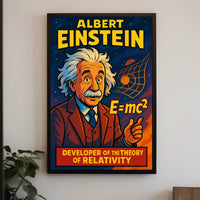 Albert Einstein Vintage Relativity Theory Scientific Collectors Inspiration Timeless Iconic Poster