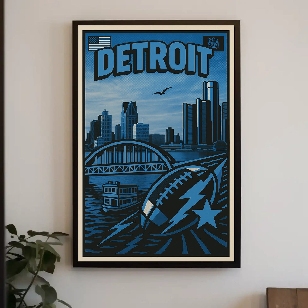 Detroit Cityscape Poster
