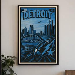 Detroit Cityscape Poster