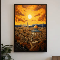 Golden Dome Cityscape in Jerusalem Cultural or Heritage Poster