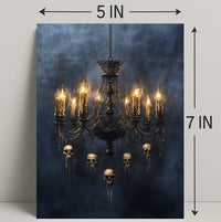 Gothic Chandelier Of Skulls Poster