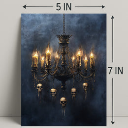 Gothic Chandelier Of Skulls Poster