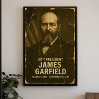 James A. Garfield 20th President of the United States Damaged Photograph Poster