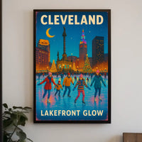 Cleveland Lakefront Glow Poster