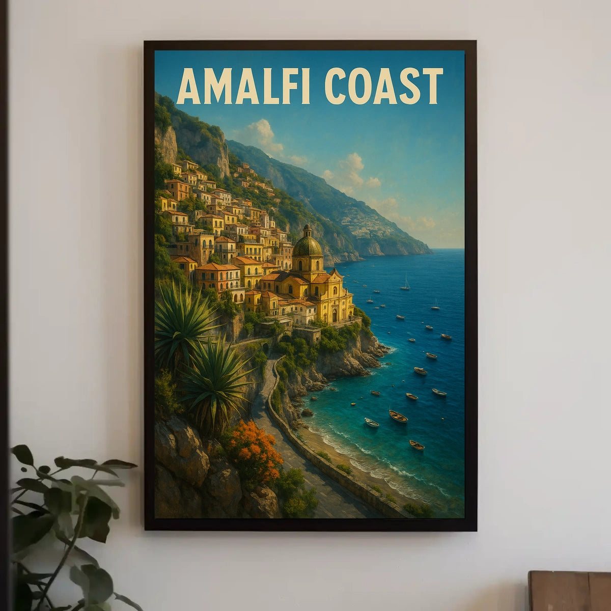 Amalfi Coast Poster Wall Art for Coastal Decor Lovers