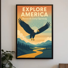 Explore America Discover The Land Of Poster