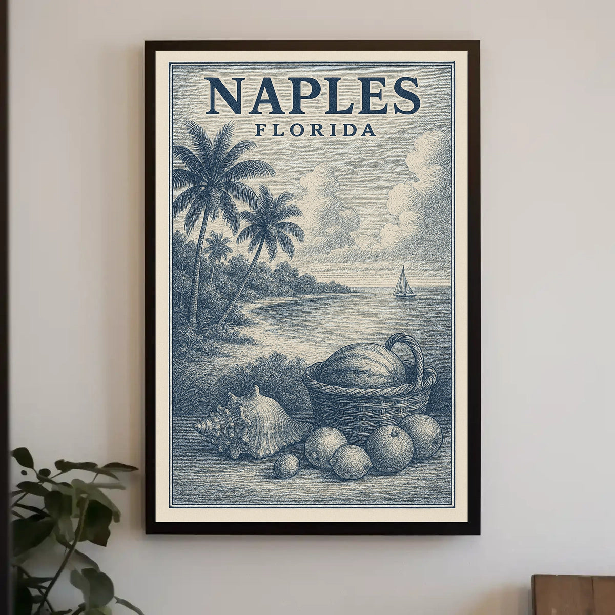 Naples Florida Poster Wall Art Coastal Scenery 18x24