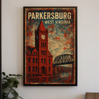 Parkersburg Vintage Architecture Collectors Art Deco Poster