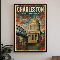 Charleston WV Skyline Wanderlust Minimalist Poster