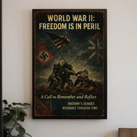 World War II Vintage Propaganda Patriotic Reflection Poster