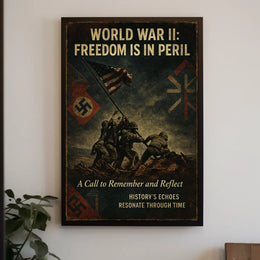 World War II Vintage Propaganda Patriotic Reflection Poster