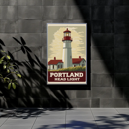 Portland Head Light - Maine Vintage Travel Poster