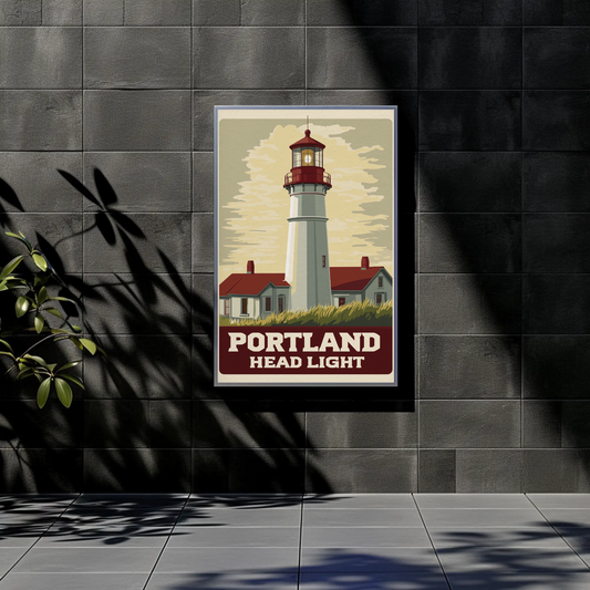 Portland Head Light - Maine Vintage Travel Poster