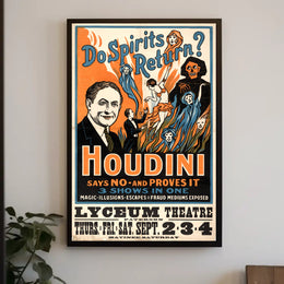Houdini Magic Illusion Show Vintage Cultural Poster