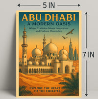 Abu Dhabi Modern Oasis Travel Poster