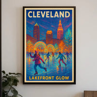Cleveland Lakefront Glow Poster