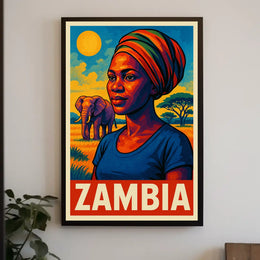 Zambia A Vibrant Portrait Poster