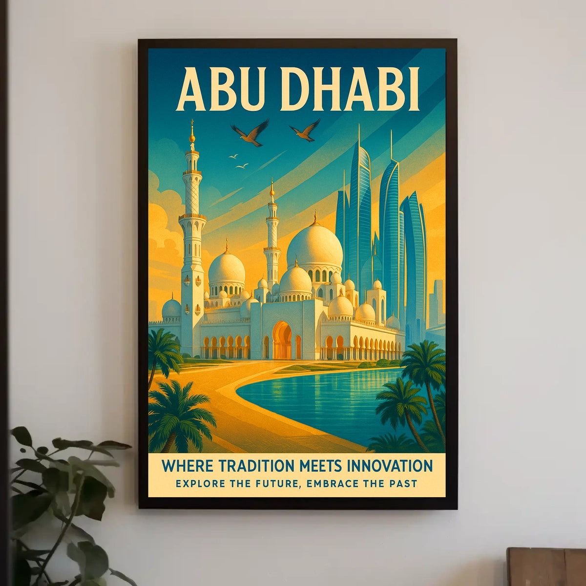 Abu Dhabi Fusion of Tradition and Modernity Urban Cityscape Poster
