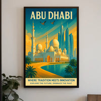 Abu Dhabi Fusion of Tradition and Modernity Urban Cityscape Poster