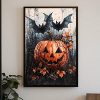 Spooky Pumpkin Scene Halloween Cultural or Heritage Poster