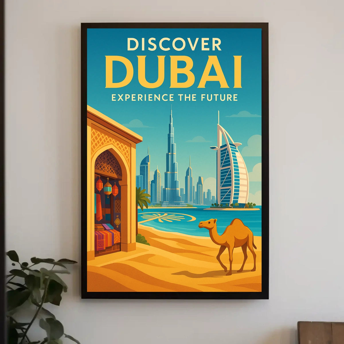 Dubai City Poster Modern Skyline Art For Travel Lovers