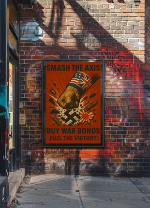 Defeat the Axis, Support the Allies WWII Poster