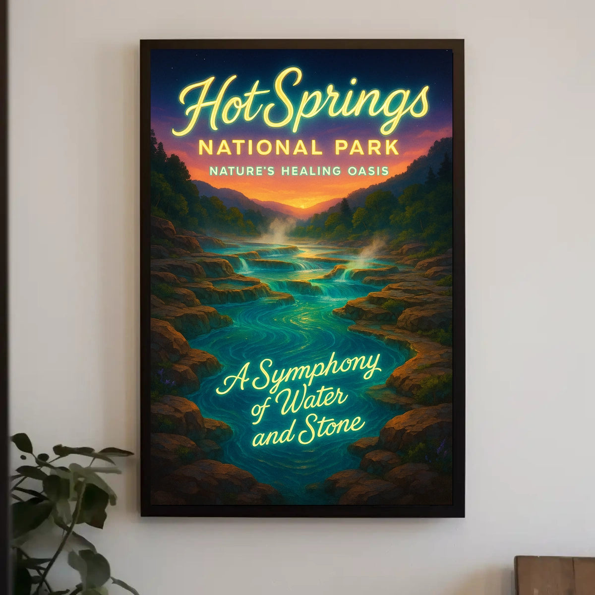 Hot Springs National Park A Symphony of Water and Stone Poster