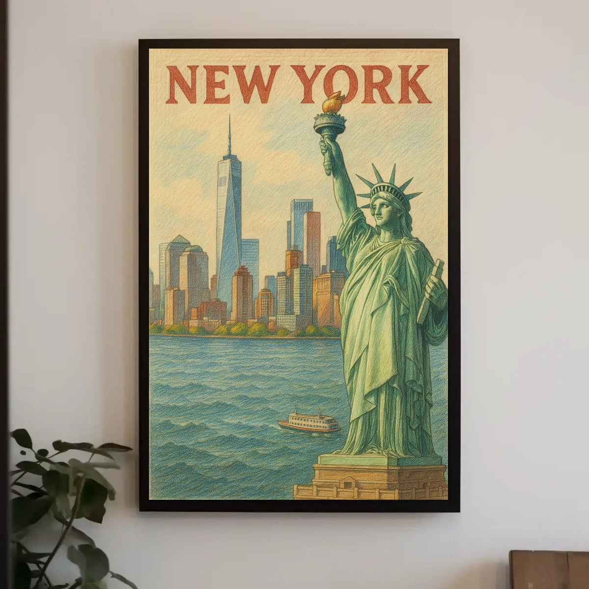 New York Cityscape Poster Urban Wall Art 18x24 Inches