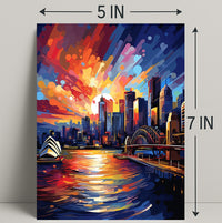 Vivid Cityscape At Sunset Poster