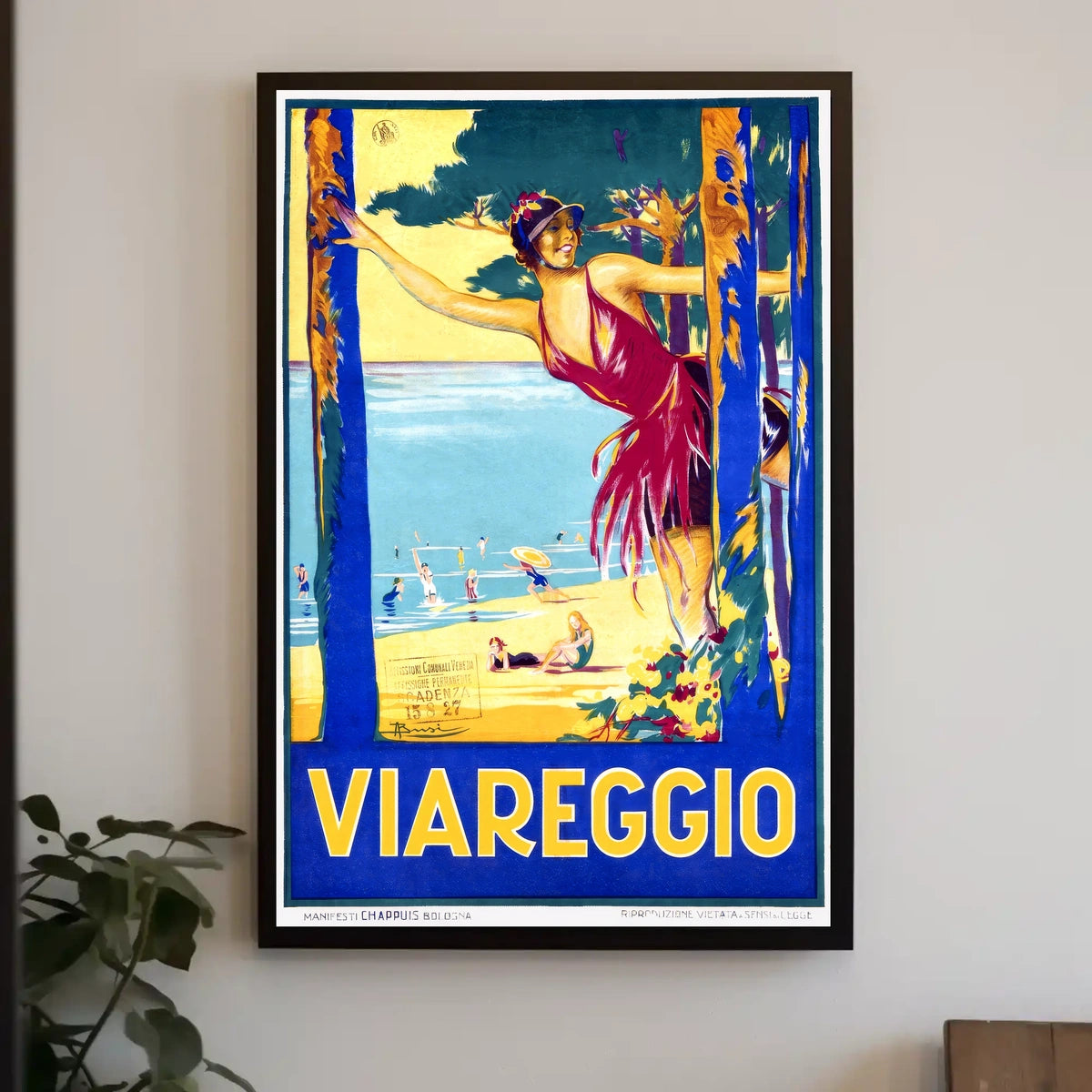 Viareggio Beach Scene Poster