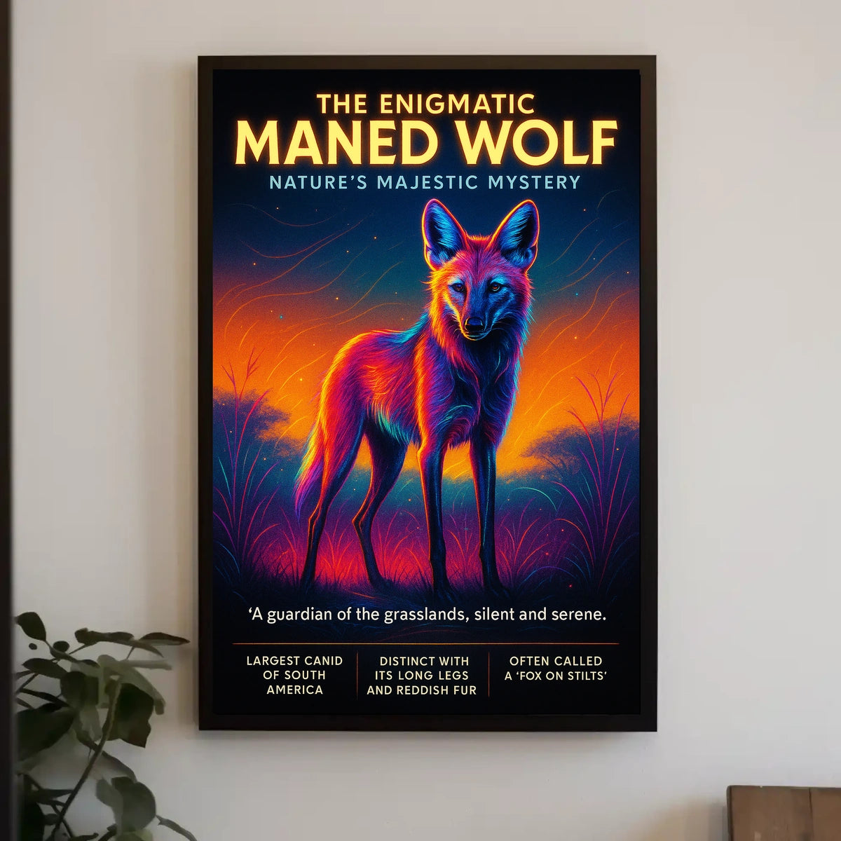 The Enigmatic Maned Wolf Poster