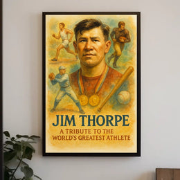 Jim Thorpe Legendary Athlete Tribute Poster
