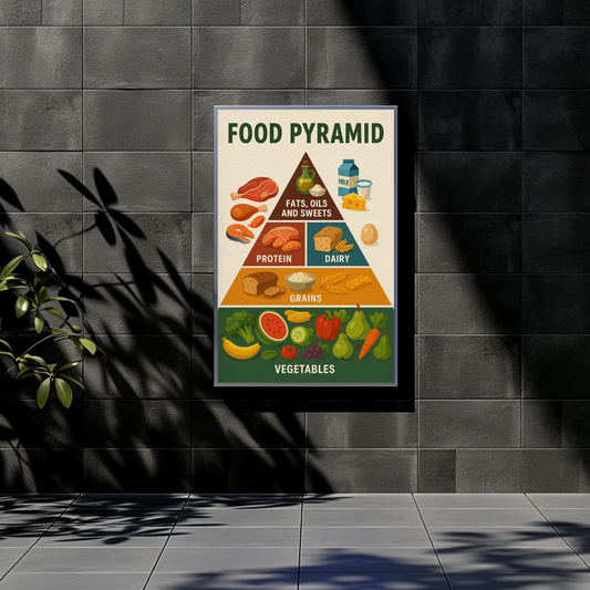 Food Pyramid Nutrition Guide Poster
