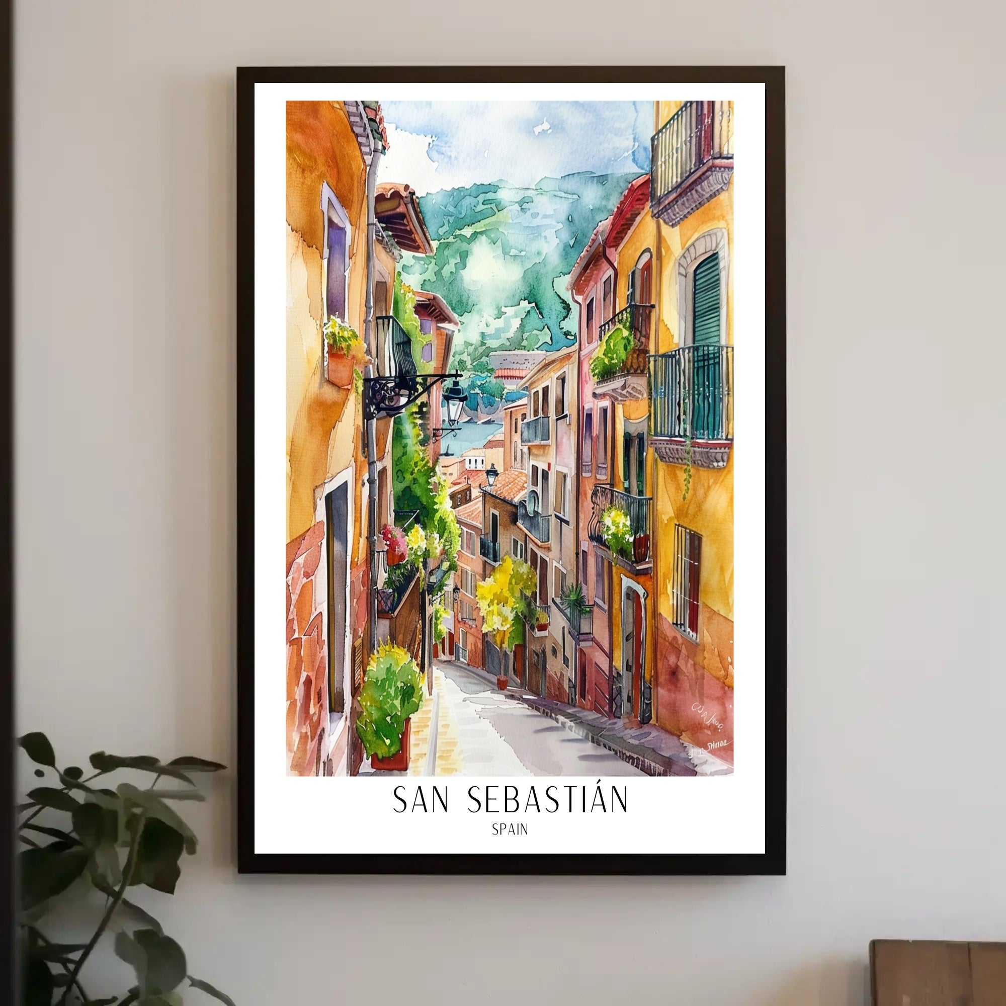 San Sebastián Street Scene Poster PosterGoat