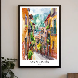 San Sebastián Street Scene Poster PosterGoat