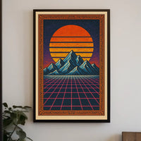 Retro-Futuristic Surreal Landscape Futuristic Sci-Fi Poster