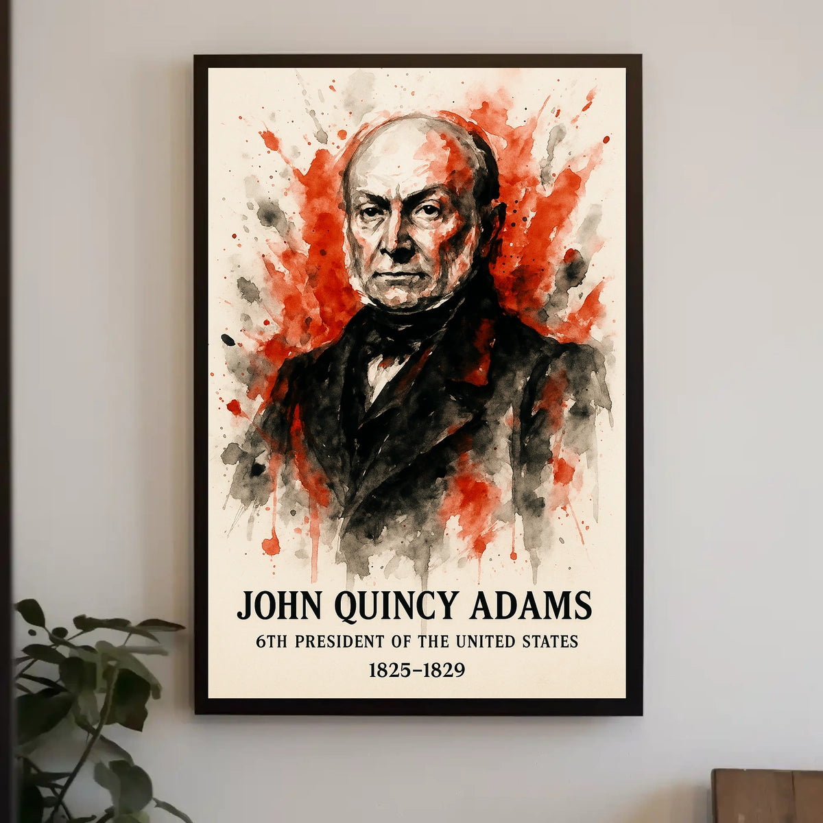 John Quincy Adams Watercolor Historical or Presidential Poster