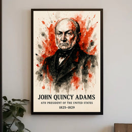 John Quincy Adams Watercolor Historical or Presidential Poster