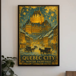Quebec City Winter Fairytale Poster