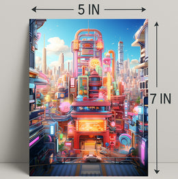 Neon Cityscape Poster