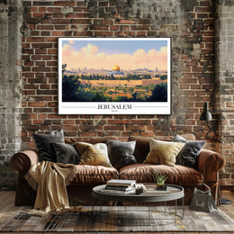 Jerusalem Skyline with Dome of the Rock Cityscape Poster