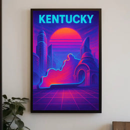Kentucky A Neon Dreamscape Poster