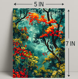 Vibrant Forest Scene William Morris Art Poster